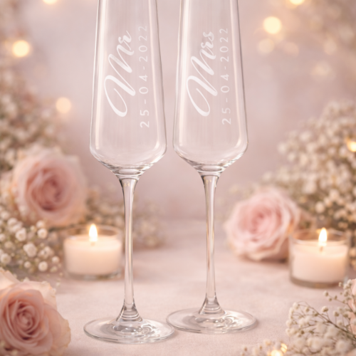 Champagne glazen set – Gepersonaliseerd