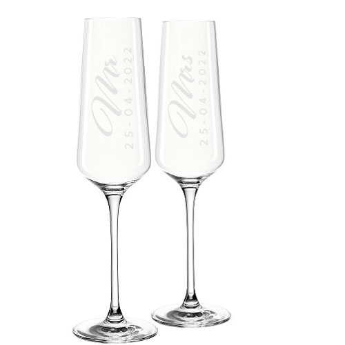 Champagne glazen set – Gepersonaliseerd