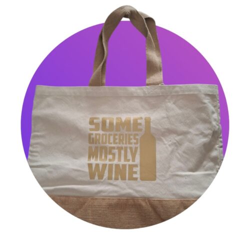 Tas "Some groceries mostly wine"